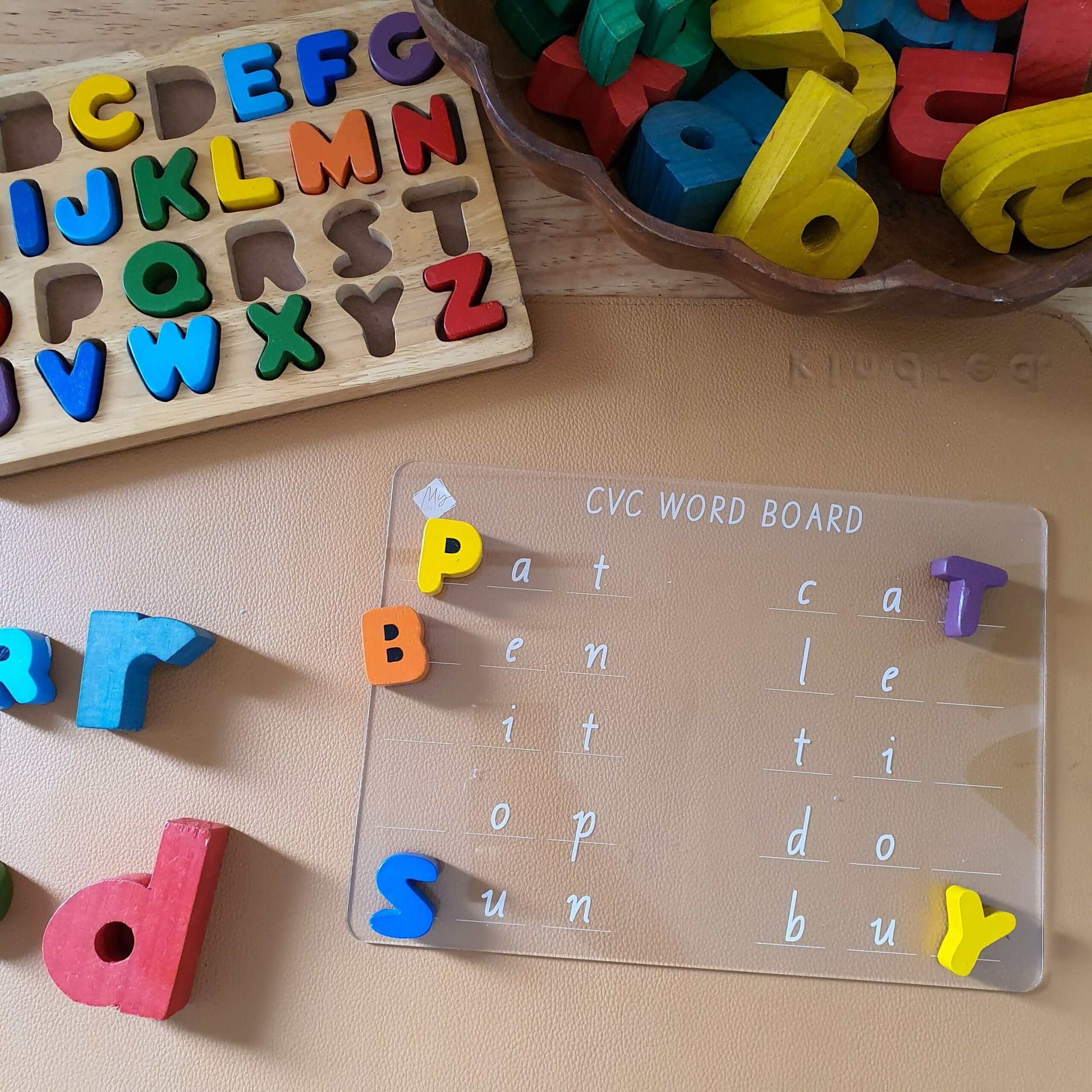 CVC Word Board (Acrylic) - Consonant, Vowel, Consonant