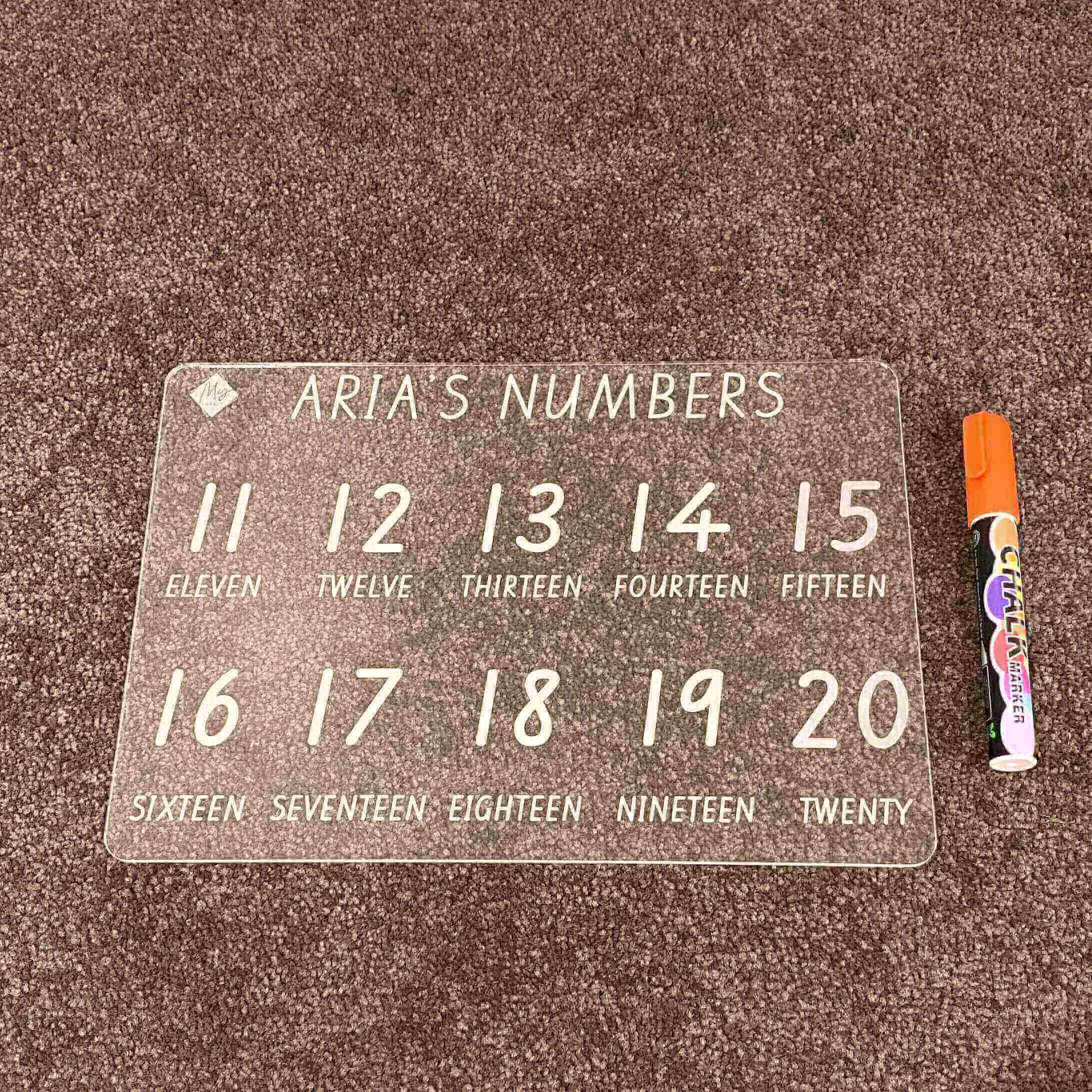 Numbers Extension Learning Tracing Board (Personalised)