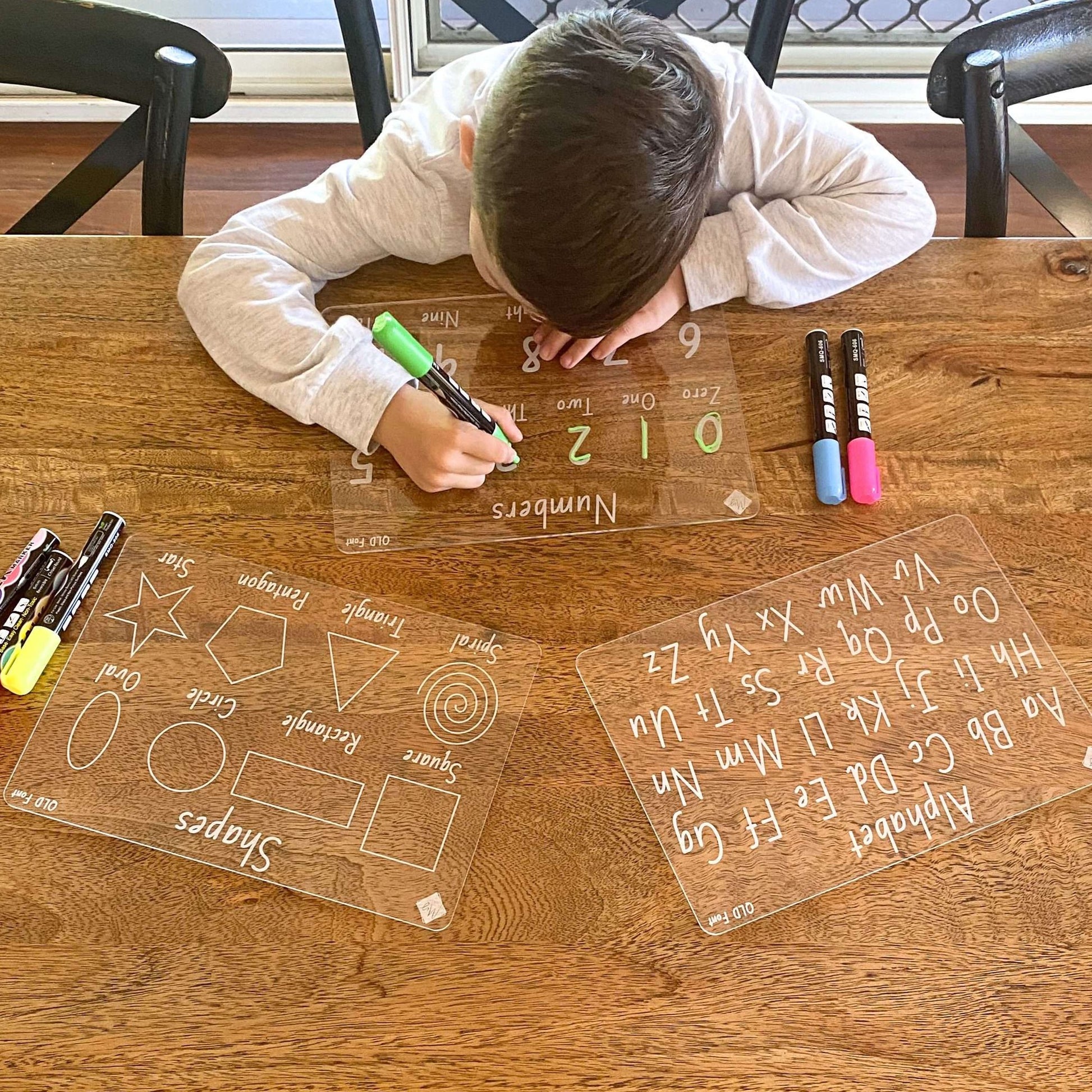 Shapes, Alphabet and Numbers Tracing Board Bundle