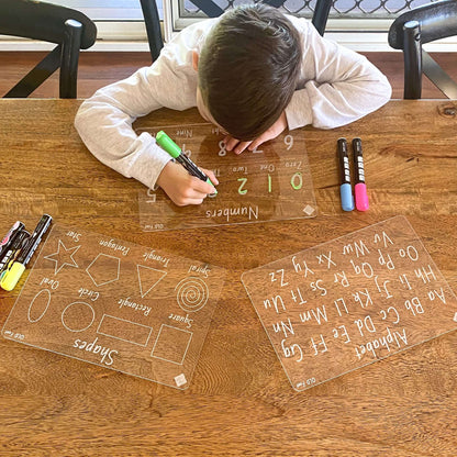 Shapes, Alphabet and Numbers Tracing Board Bundle