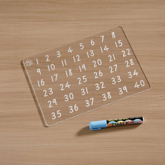 Numbers 1 - 40 Learning Tracing Board