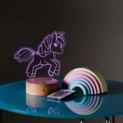 Unicorn Night Light on Bedside table
