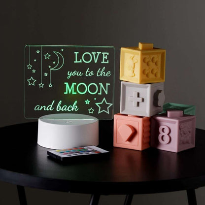 Love You To The Moon and Back Night Light with White Base
