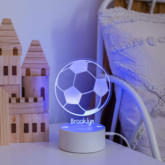 Soccer Ball Night Light with White Base