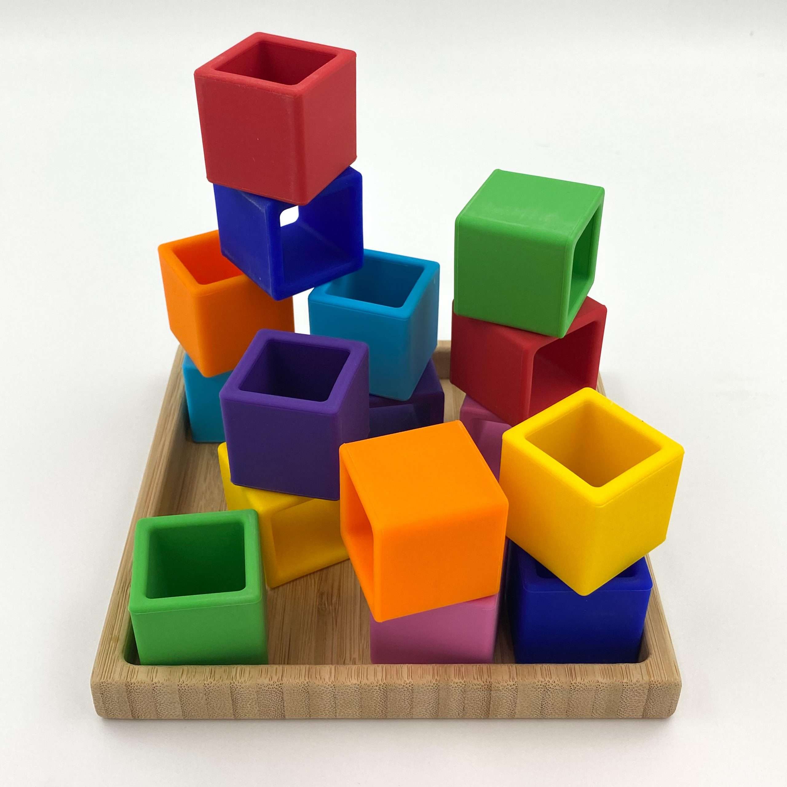Silicone Rainbow Stacking Cubes | Stacking Blocks | My Luxeve