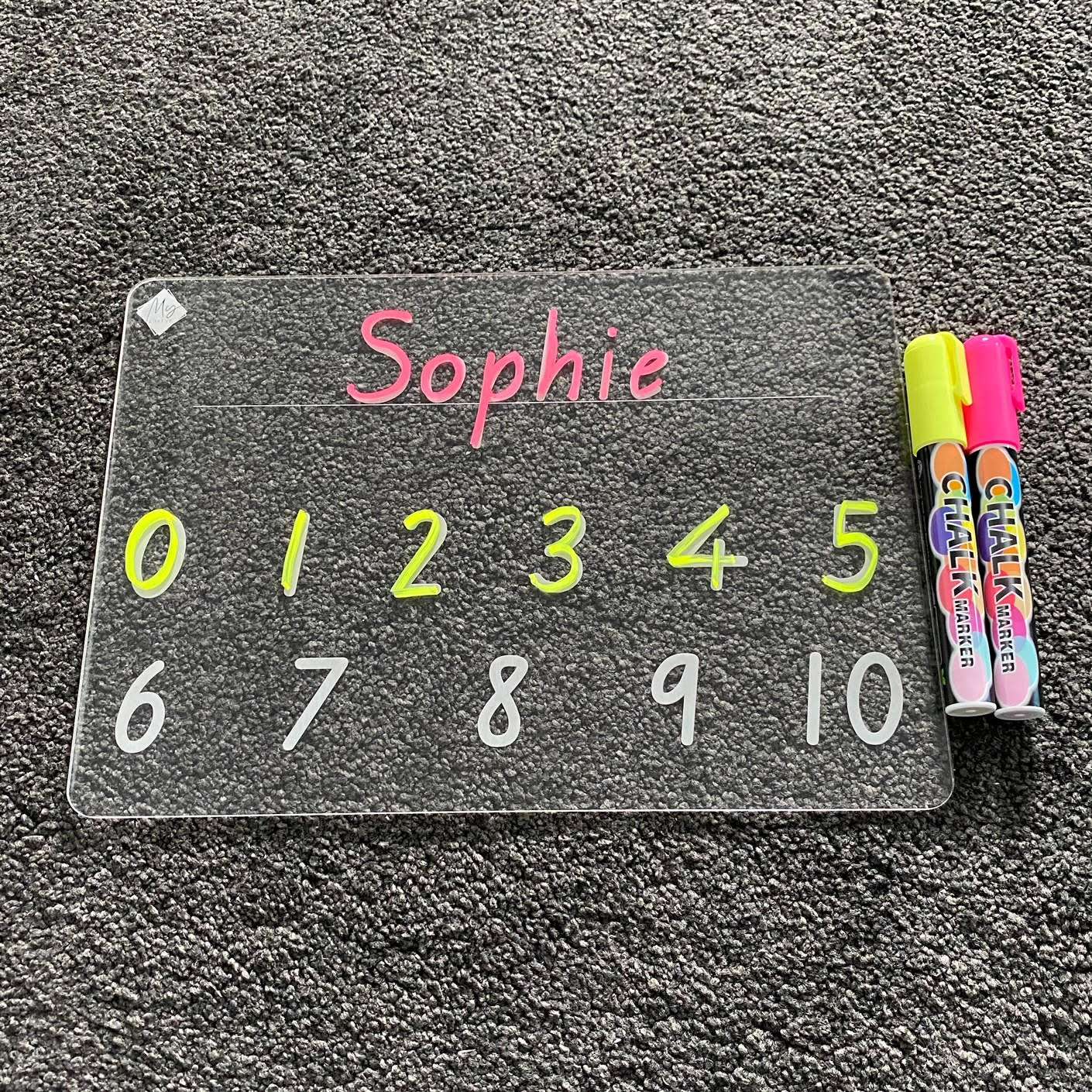 First Name Numbers Learning Tracing Board